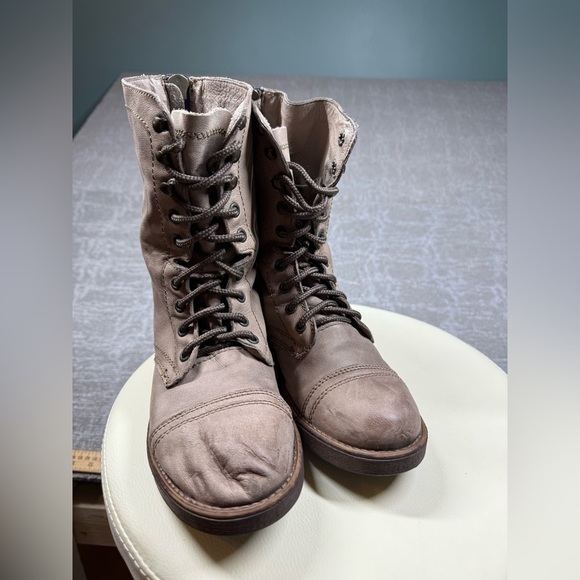 Steve Madden Munch Military Leather Lace up Moto Boot Womens Size 9 - Picture 2 of 10